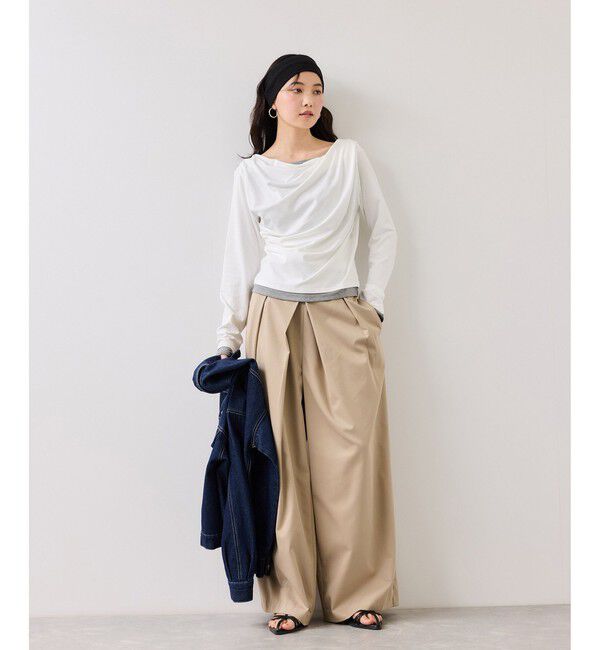 VIS「【WEB限定】レイヤードドレーププルオーバー」|Tシャツ・カットソー|