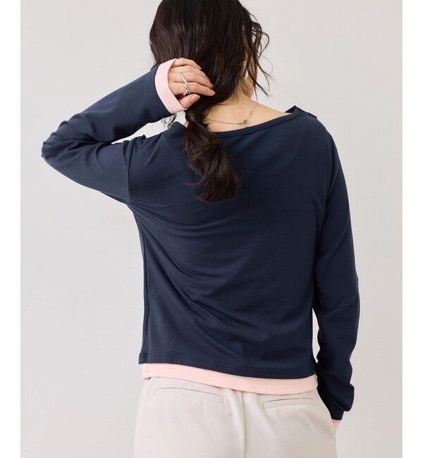 VIS「【WEB限定】レイヤードドレーププルオーバー」|Tシャツ・カットソー|