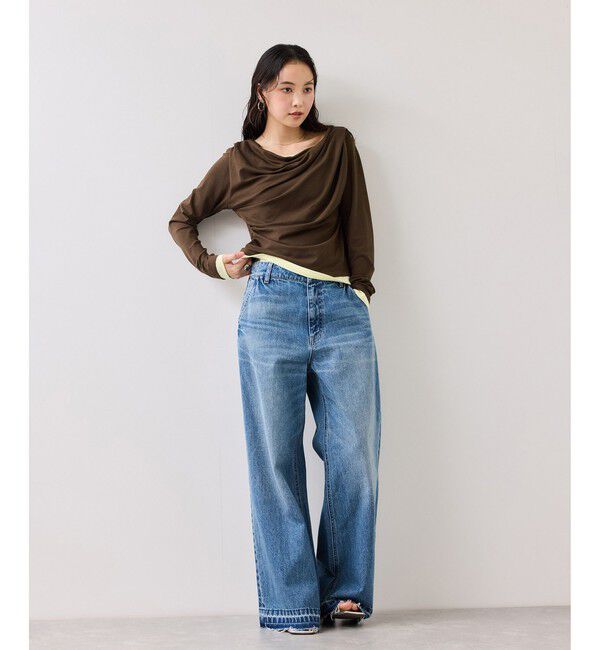 VIS「【WEB限定】レイヤードドレーププルオーバー」|Tシャツ・カットソー|