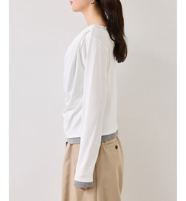 VIS「【WEB限定】レイヤードドレーププルオーバー」|Tシャツ・カットソー|