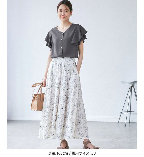 Rope&rsquo;Picnic「【WEB限定カラー】【UVケア・接触冷感・前後2WAY】フレアスリーブブラウス」|シャツ・ブラウス|