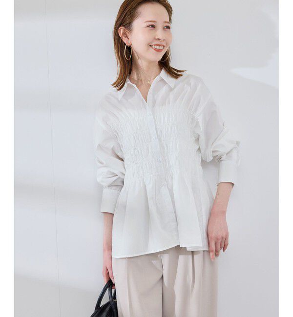 Rope&rsquo;Picnic「【WEB限定】【emur/エミュール】シャーリングシャツ」|シャツ・ブラウス|