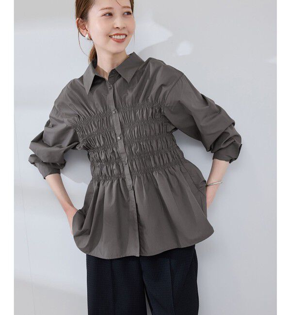 Rope&rsquo;Picnic「【WEB限定】【emur/エミュール】シャーリングシャツ」|シャツ・ブラウス|