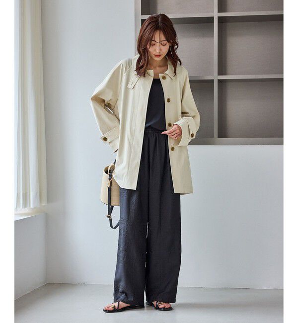 Rope&rsquo;Picnic「ミドル丈ステンカラーコート/花粉ガード・撥水」|ステンカラーコート|