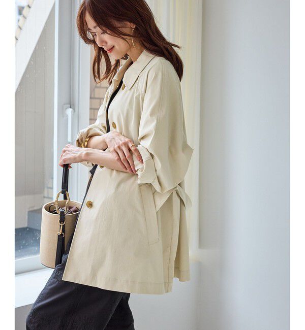 Rope&rsquo;Picnic「ミドル丈ステンカラーコート/花粉ガード・撥水」|ステンカラーコート|