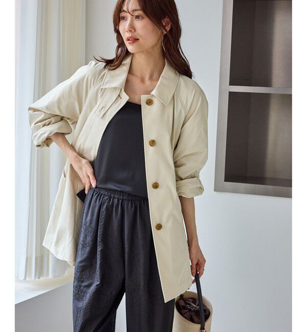 Rope&rsquo;Picnic「ミドル丈ステンカラーコート/花粉ガード・撥水」|ステンカラーコート|