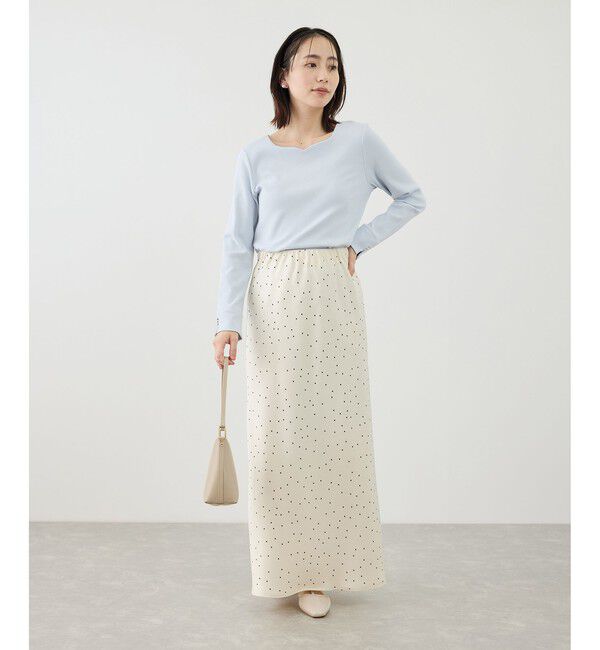Rope&rsquo;Picnic「細見えバイアスサテンドットスカート」|スカート|