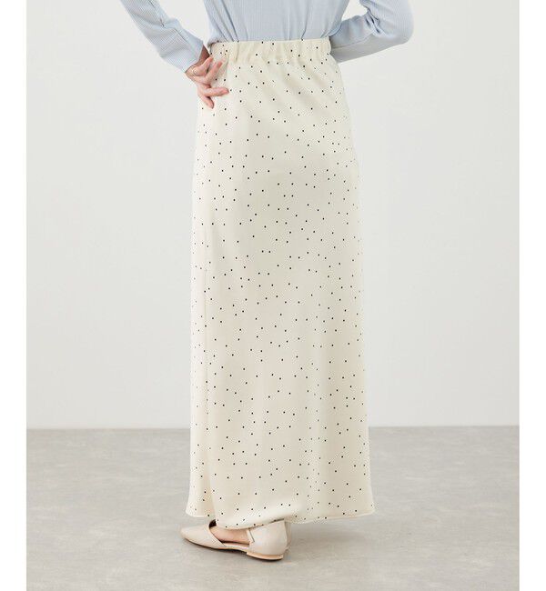 Rope&rsquo;Picnic「細見えバイアスサテンドットスカート」|スカート|