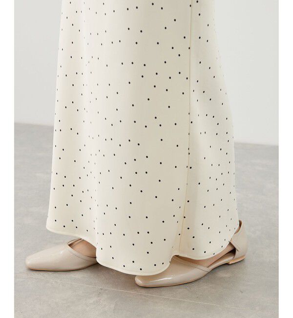 Rope&rsquo;Picnic「細見えバイアスサテンドットスカート」|スカート|