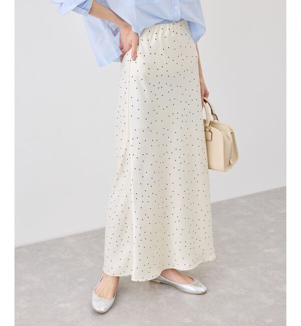Rope&rsquo;Picnic「細見えバイアスサテンドットスカート」|スカート|