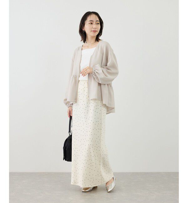 Rope&rsquo;Picnic「細見えバイアスサテンドットスカート」|スカート|