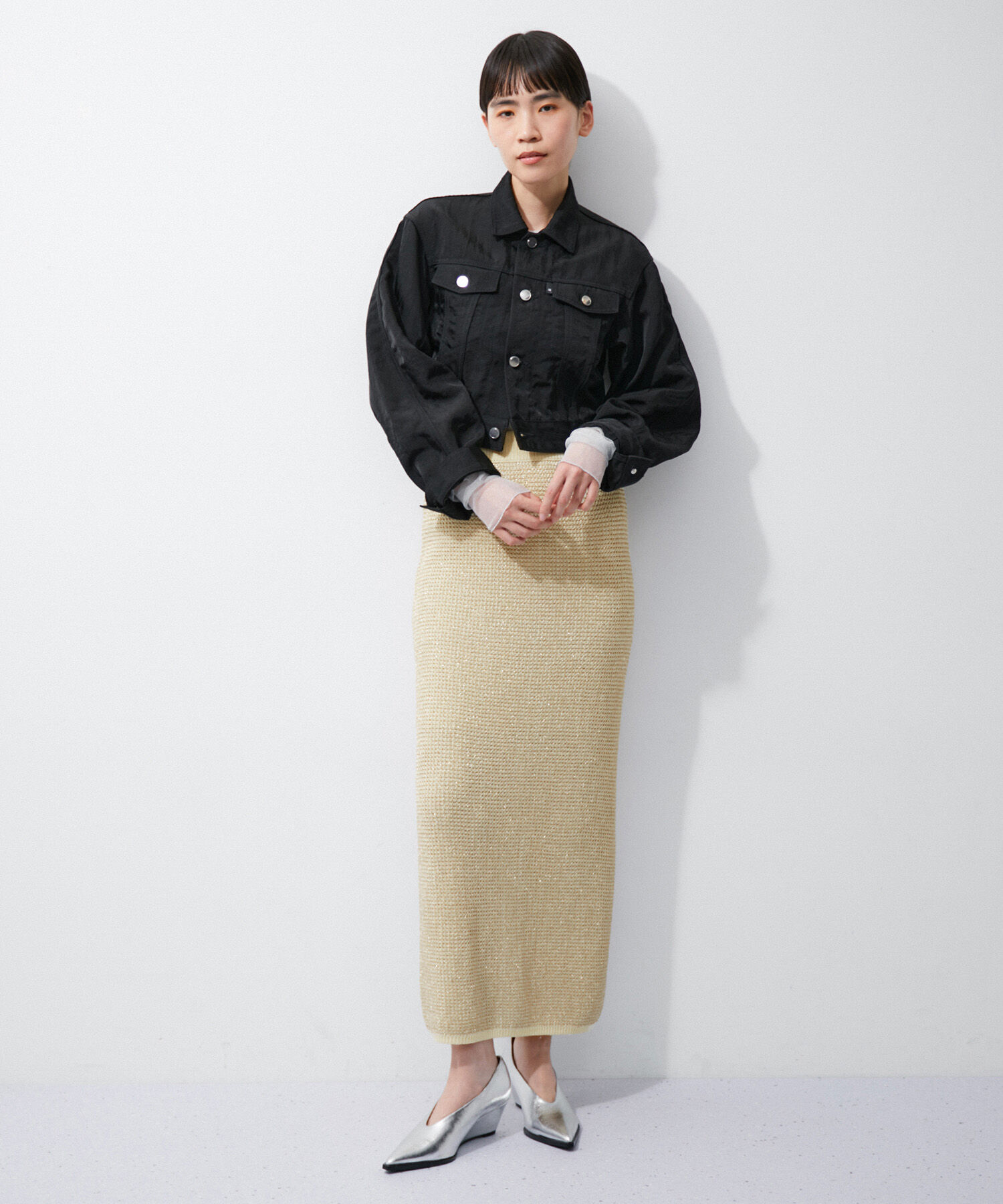 ADAM ET ROPE'「ラメパターンニットスカート」|スカート|