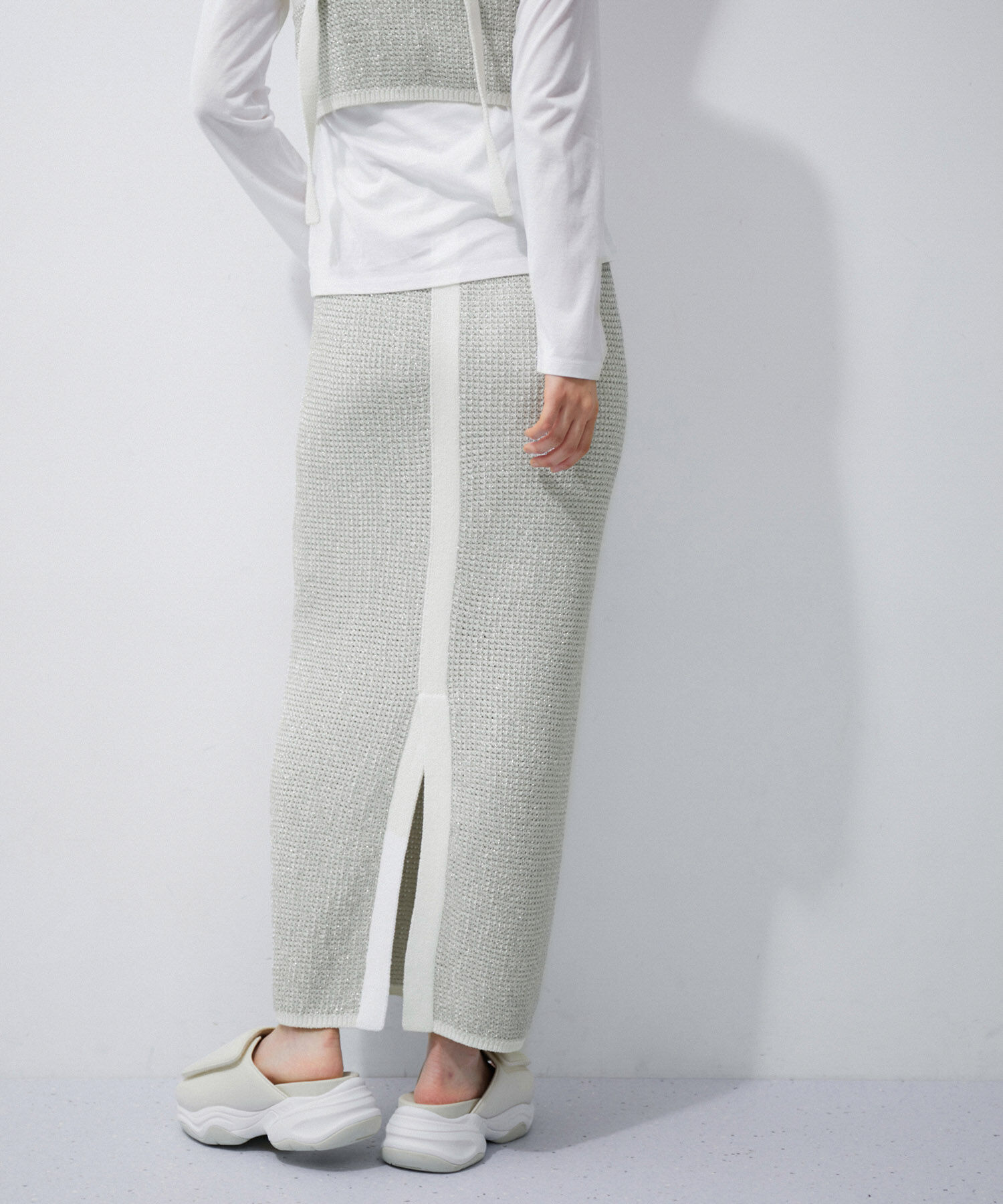 ADAM ET ROPE'「ラメパターンニットスカート」|スカート|