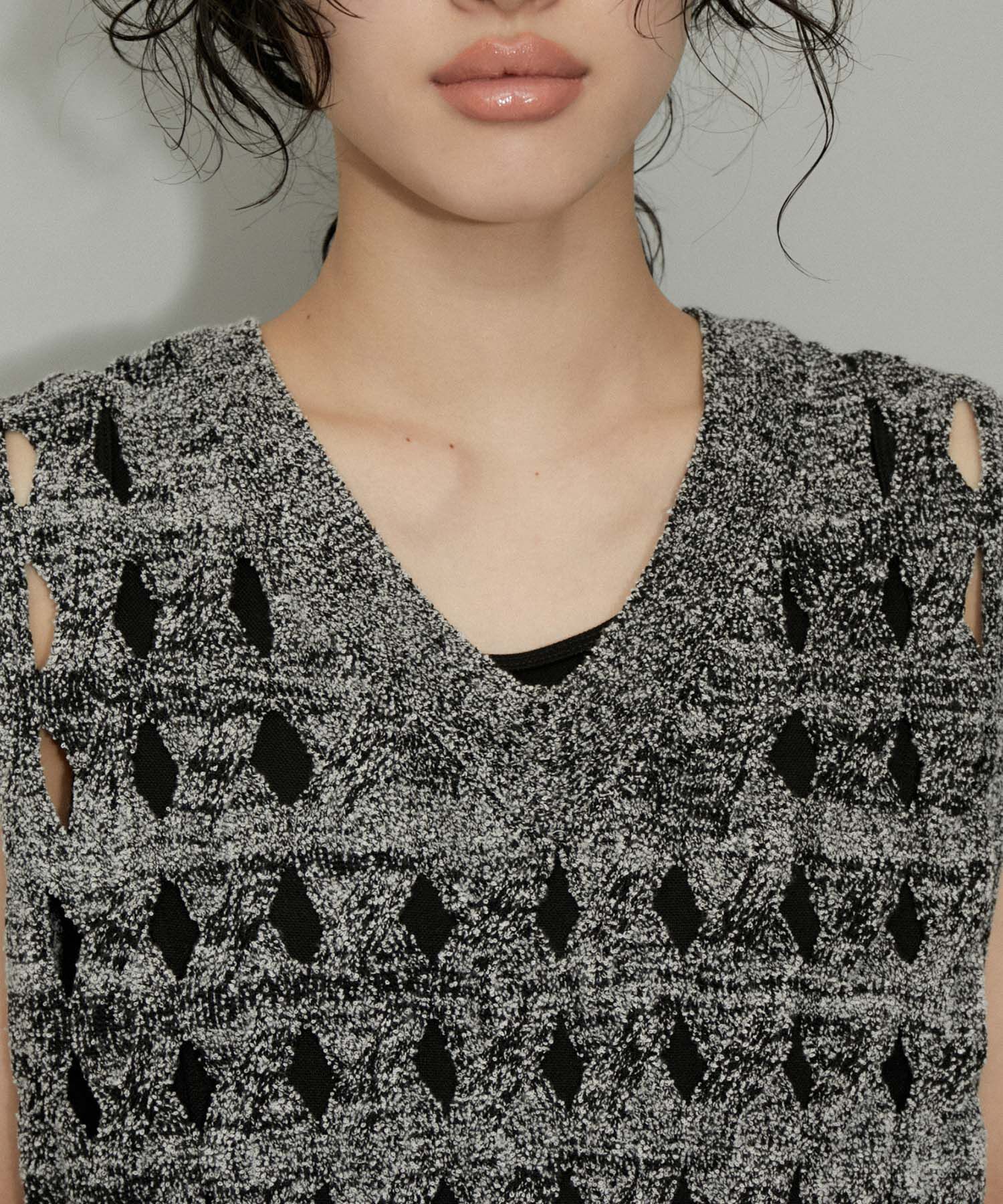 ADAM ET ROPE'「【再入荷・WEB限定・セットアイテム】パターンニットジレコンビワンピース」|ワンピース|