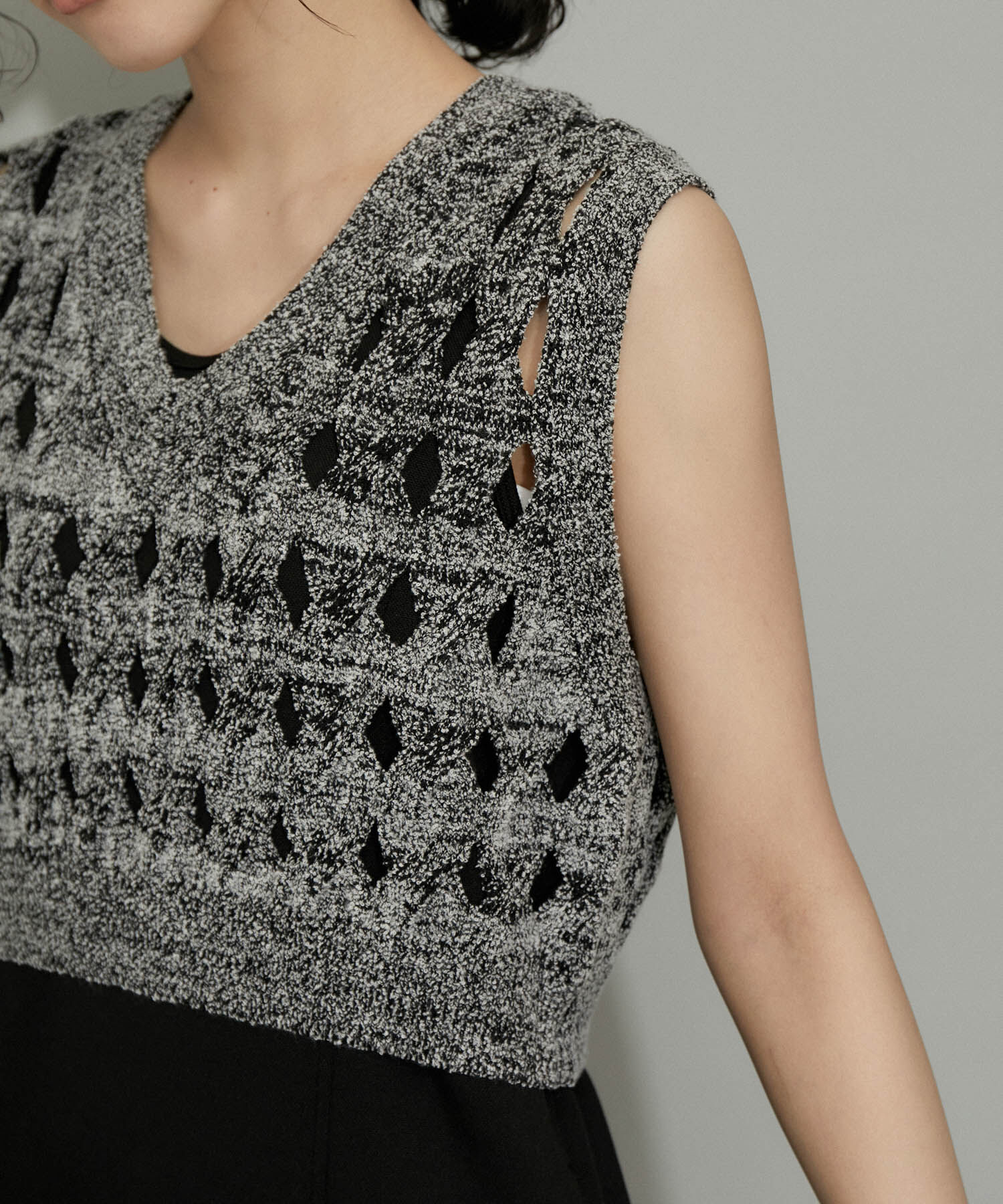 ADAM ET ROPE'「【再入荷・WEB限定・セットアイテム】パターンニットジレコンビワンピース」|ワンピース|