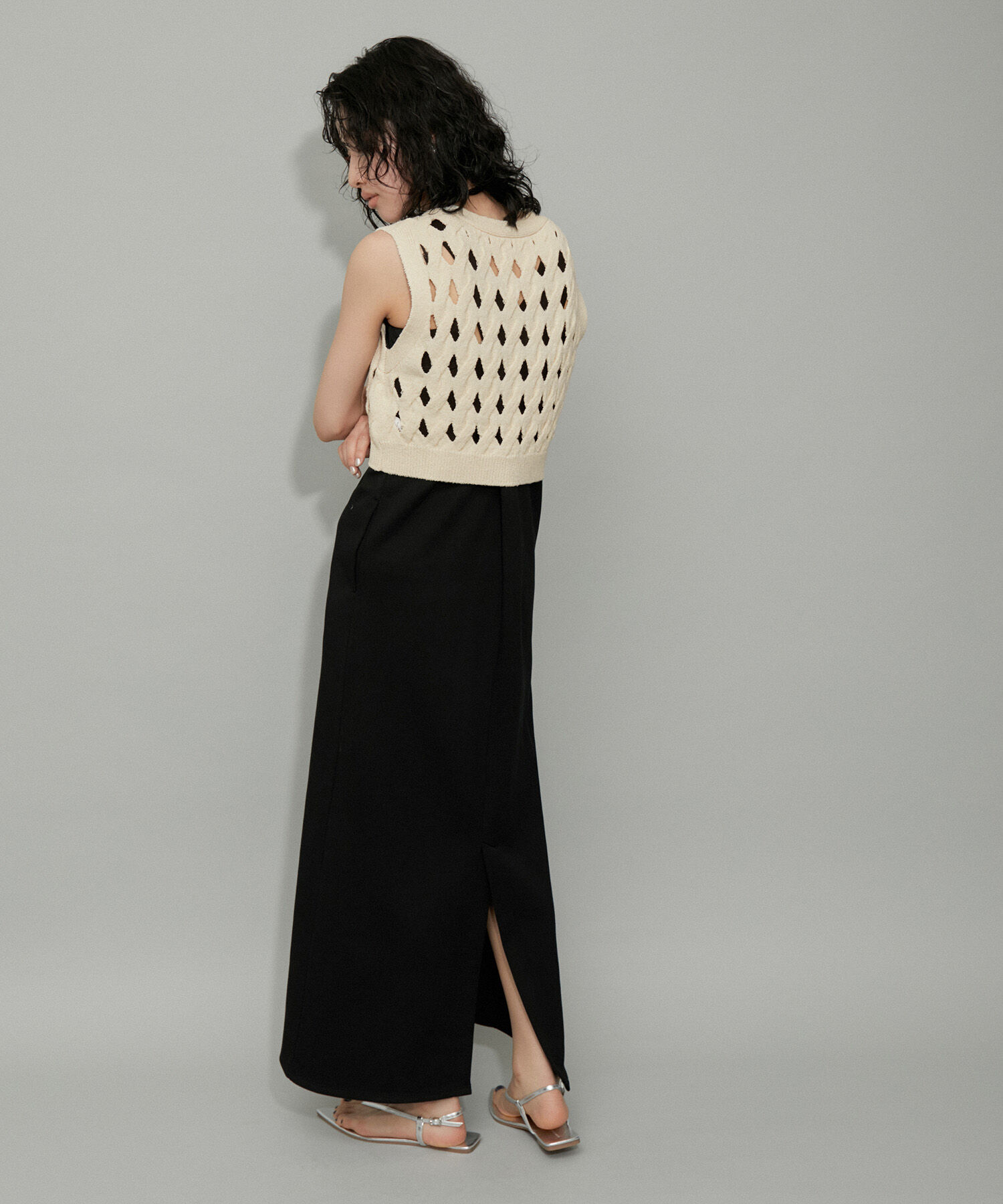 ADAM ET ROPE'「【再入荷・WEB限定・セットアイテム】パターンニットジレコンビワンピース」|ワンピース|