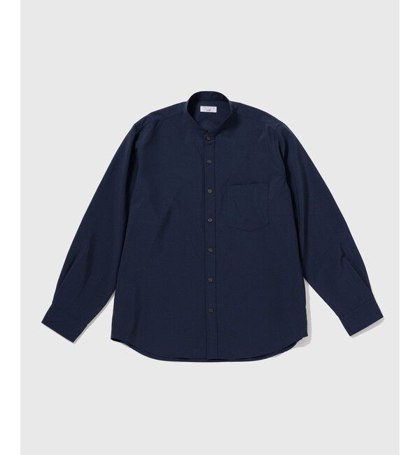 ADAM ET ROPE'「【NIKKE】 バンドカラー シャツ / ウォッシャブル」|シャツ・ブラウス|ネイビー(40)