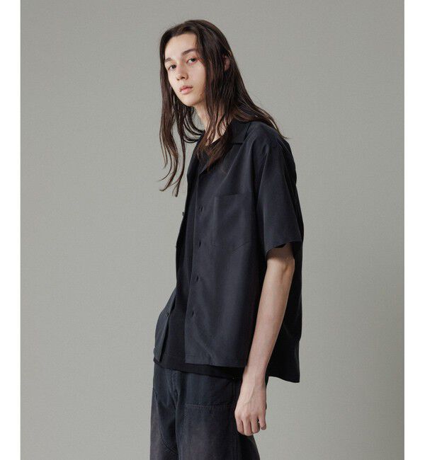 ADAM ET ROPE'「リラックス ドレープ レーヨン オープンカラーシャツ  / ロングシーズン着用可能」|シャツ・ブラウス|