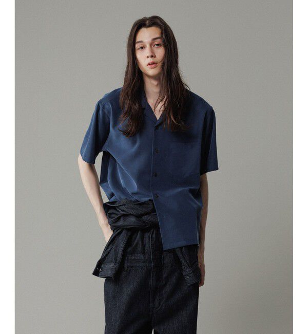 ADAM ET ROPE'「リラックス ドレープ レーヨン オープンカラーシャツ  / ロングシーズン着用可能」|シャツ・ブラウス|