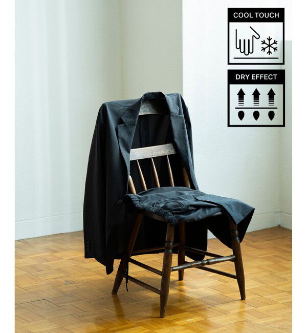 ADAM ET ROPE'「接触冷感【RIRANCHA】セットアップ / テーラードジャケット & スラックス」|スーツ|ブラック系(02)