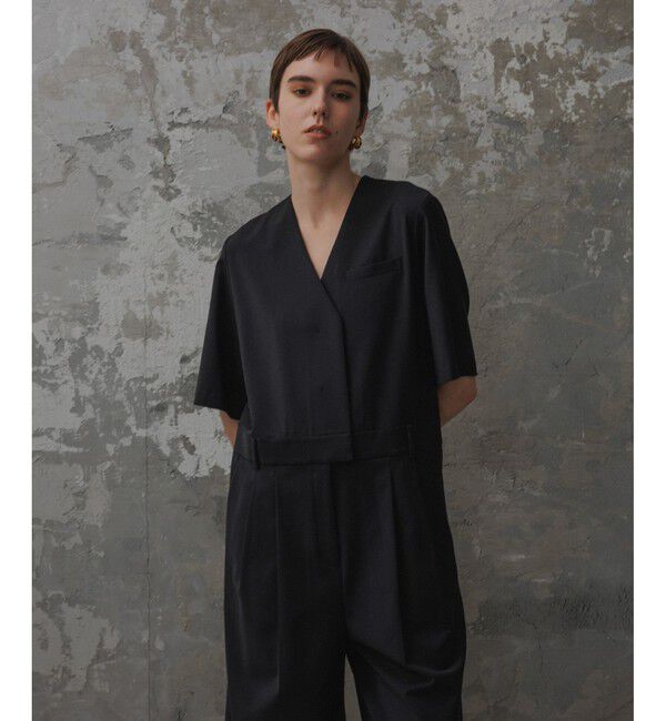 ADAM ET ROPE'「【EMOELLE】ハーフスリーブVネックオールインワン」|オールインワン|