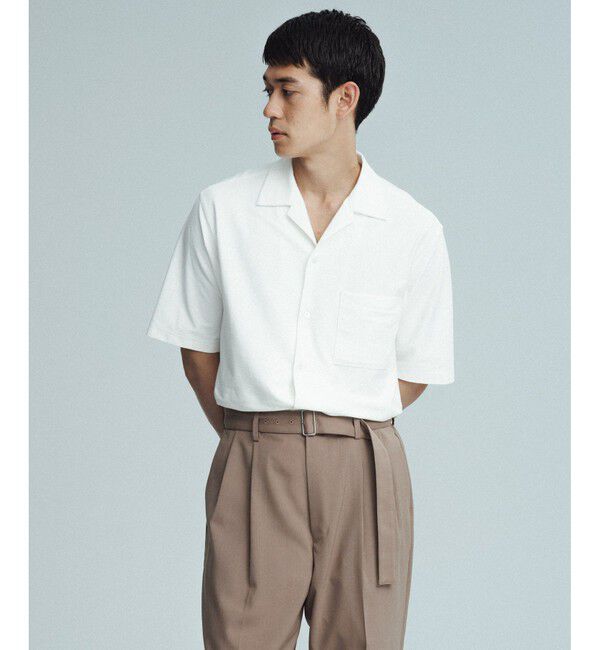 ADAM ET ROPE'「 接触冷感【MINUS】オープンカラー シャツ」|シャツ・ブラウス|