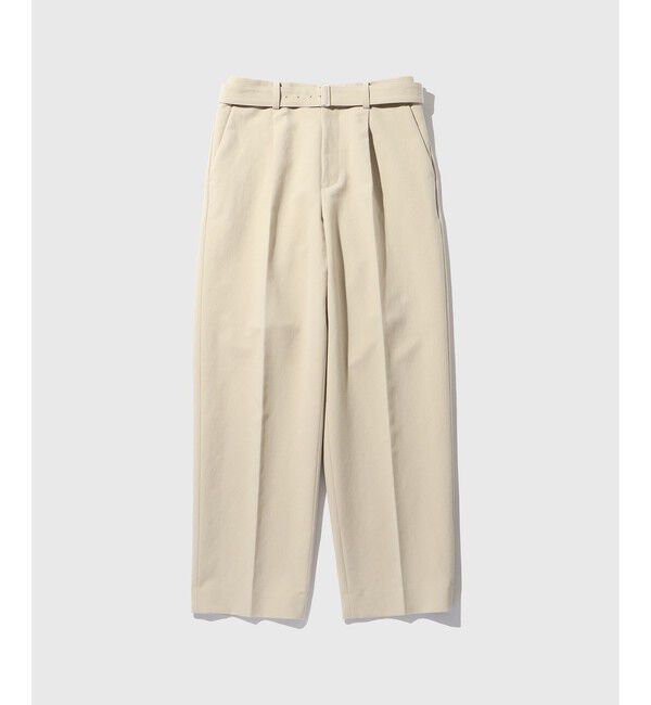ADAM ET ROPE'「コットンダブルクロス ベルテッド ワイド スラックス」|スラックス|ベージュ(27)