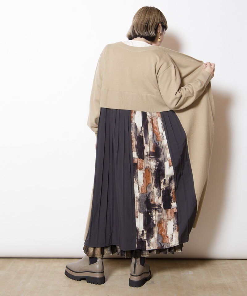  「2WAYバックプリーツニットカーディガン」|ワンピース|