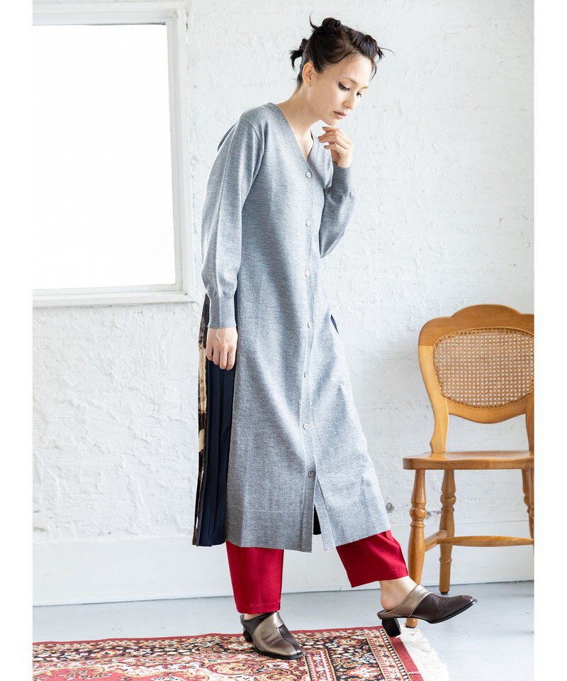  「2WAYバックプリーツニットカーディガン」|ワンピース|
