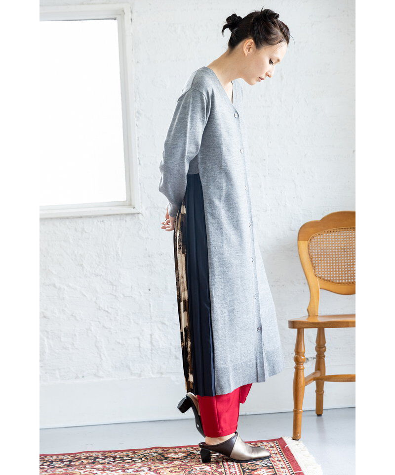  「2WAYバックプリーツニットカーディガン」|ワンピース|