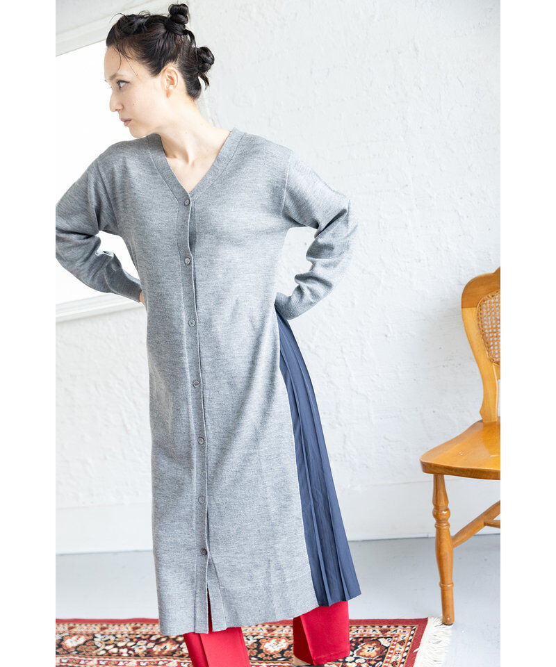  「2WAYバックプリーツニットカーディガン」|ワンピース|