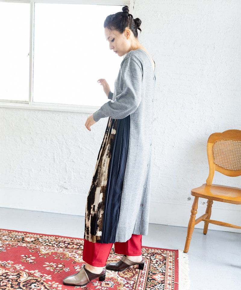  「2WAYバックプリーツニットカーディガン」|ワンピース|