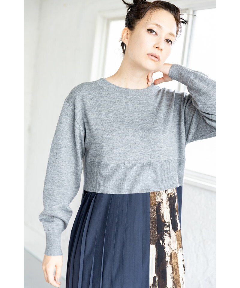  「2WAYバックプリーツニットカーディガン」|ワンピース|