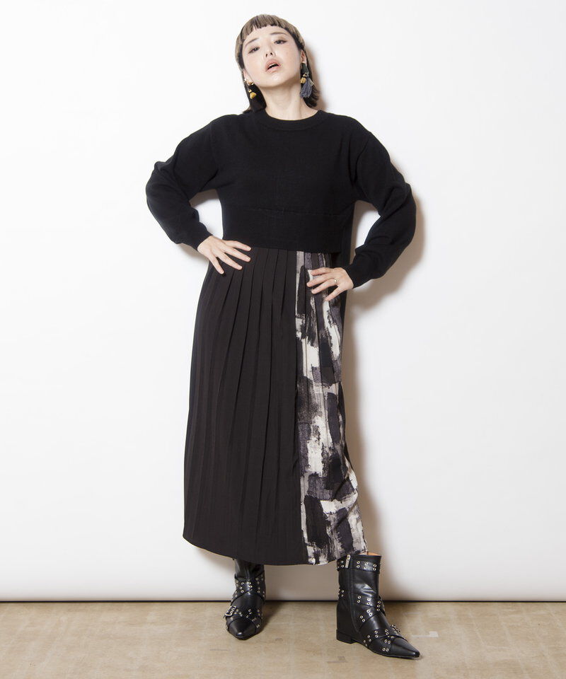  「2WAYバックプリーツニットカーディガン」|ワンピース|