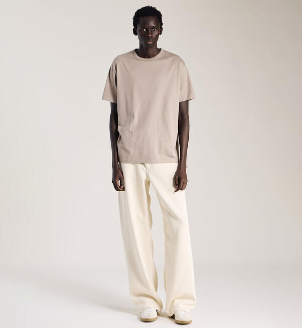 handvaerk「handvaerk | 60/2 クルーネック半袖Tシャツ SOLID MEN」|Tシャツ・カットソー|BROWN系1