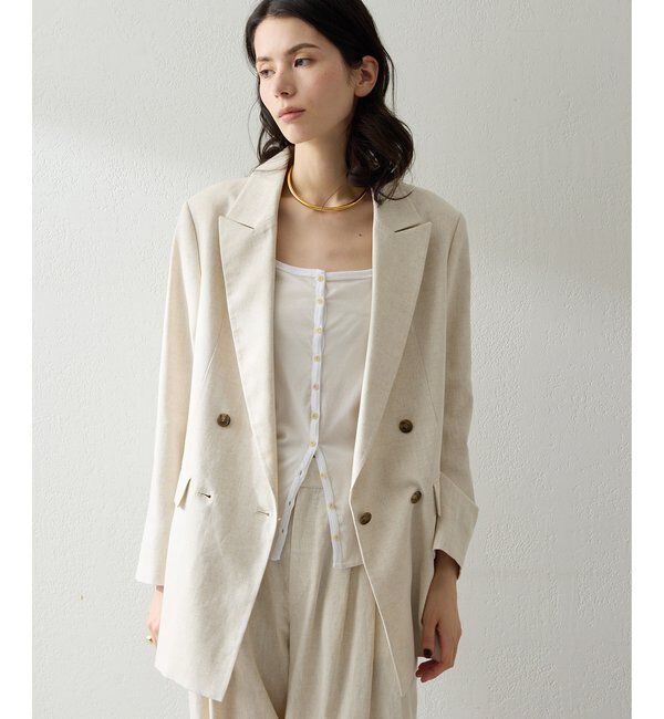 THE PAUSE「【THE PAUSE】コットンリネンダブルジャケット」|テーラードジャケット|