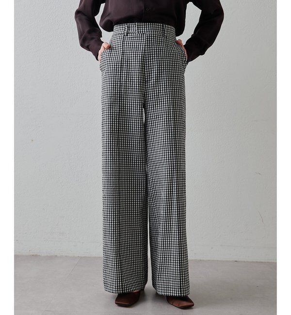 Drawing Numbers「【Drawing Numbers】オーガニックコットンチェックワイドパンツ」|チノ|