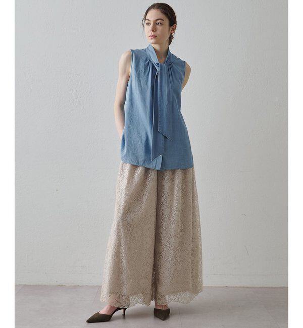 Drawing Numbers「【Drawing Numbers】リネンリバーレースワイドキュロットパンツ」|チノ|