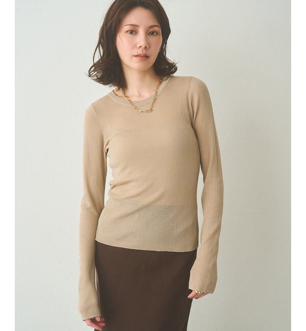  「シアーリブニットプルオーバー」|ニット・セーター|