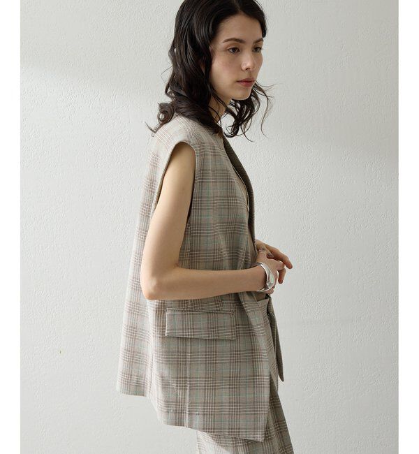  「コットンチェックジレ」|ベスト・ジレ|