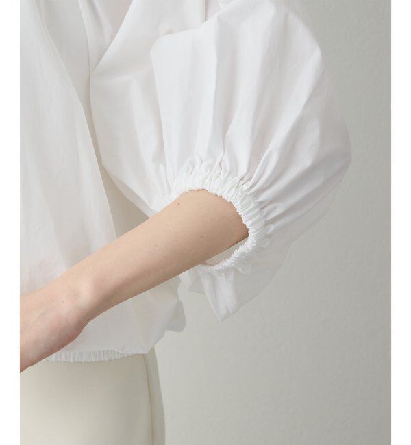  「コットンタイプライターギャザーブラウス」|シャツ・ブラウス|