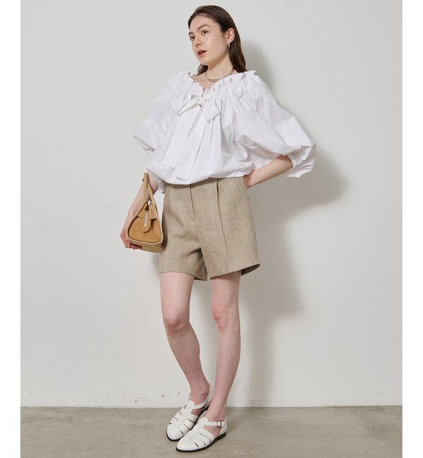  「コットンタイプライターギャザーブラウス」|シャツ・ブラウス|