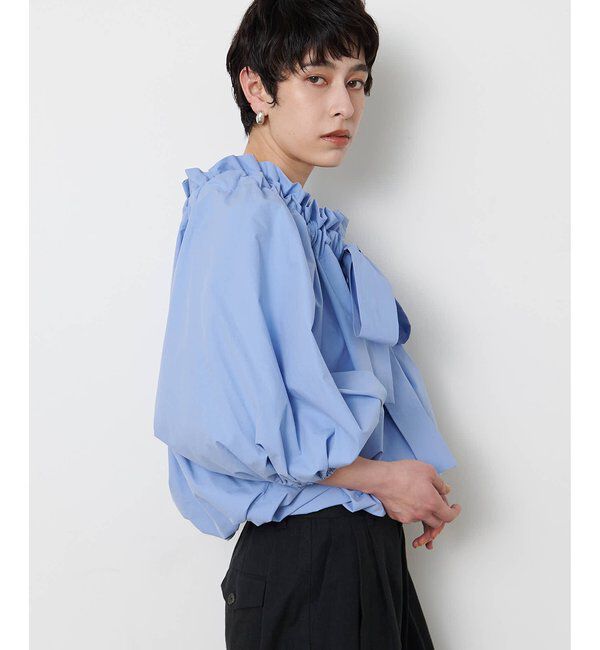  「コットンタイプライターギャザーブラウス」|シャツ・ブラウス|