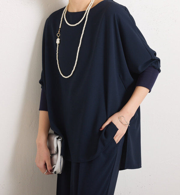  「《高機能/オールシーズン着られる》ジャージ袖リブブラウス」|シャツ・ブラウス|