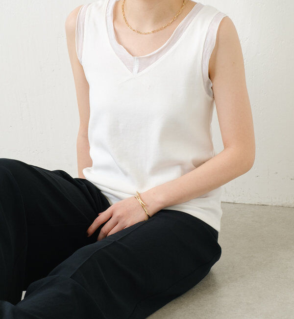  「Vネックタンクトップ」|Tシャツ・カットソー|ホワイト