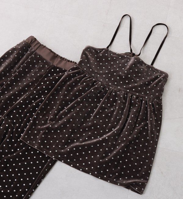  「	グリッタードットベロアキャミセットアップ」|ワンピース|