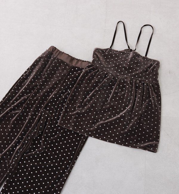  「	グリッタードットベロアキャミセットアップ」|ワンピース|