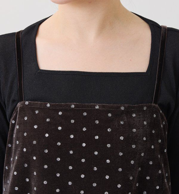  「	グリッタードットベロアキャミセットアップ」|ワンピース|