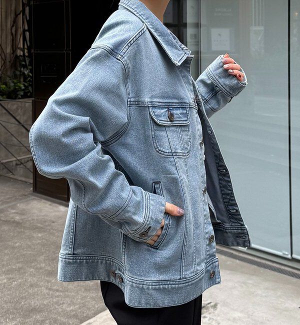  「Q.anos ストレッチリブデニムジャケット」|デニムジャケット|