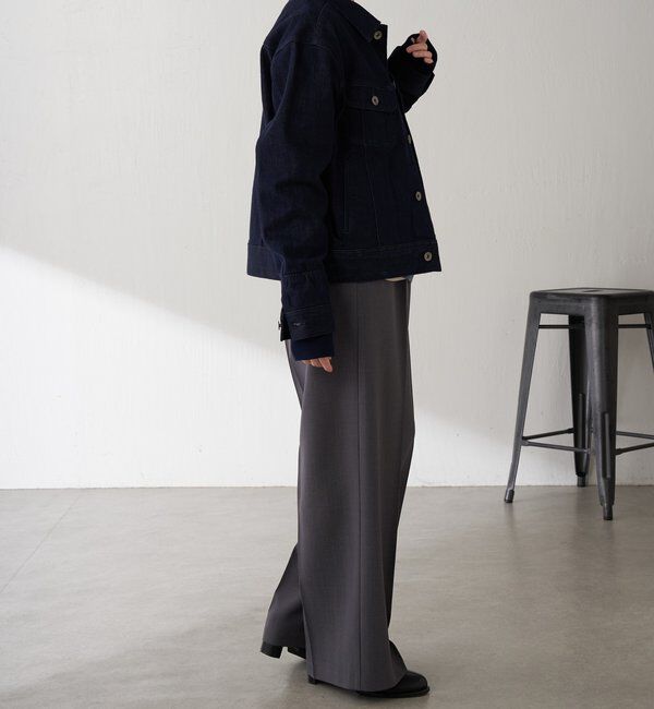  「Q.anos ストレッチリブデニムジャケット」|デニムジャケット|